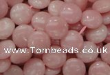 COP414 15.5 inches 12mm flat round Chinese pink opal gemstone beads