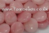 COP415 15.5 inches 15mm flat round Chinese pink opal gemstone beads