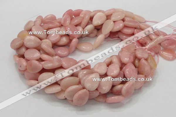 COP424 15.5 inches 12*18mm flat teardrop Chinese pink opal gemstone beads