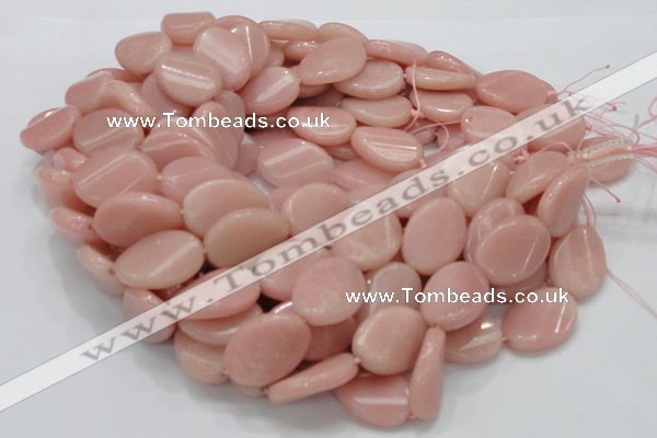 COP426 15.5 inches 18*25mm twisted oval Chinese pink opal gemstone beads