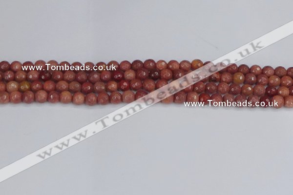 COP441 15.5 inches 4mm faceted round African blood jasper beads