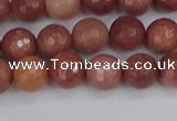 COP442 15.5 inches 6mm faceted round African blood jasper beads