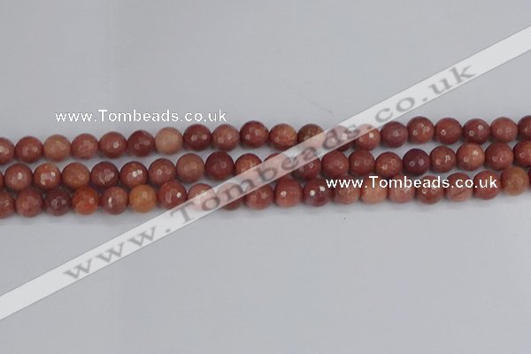 COP442 15.5 inches 6mm faceted round African blood jasper beads
