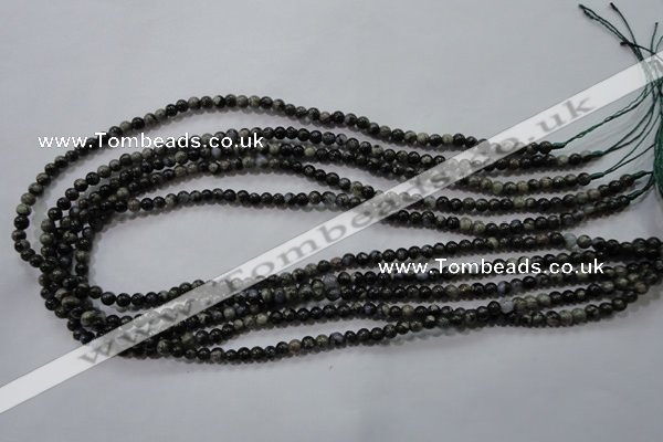 COP451 15.5 inches 4mm round natural grey opal gemstone beads