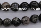 COP453 15.5 inches 8mm round natural grey opal gemstone beads