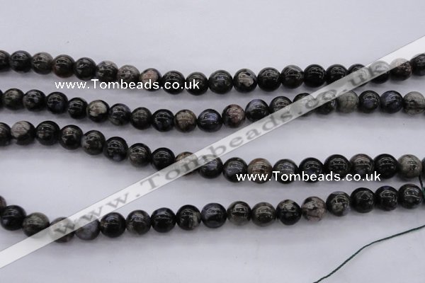 COP453 15.5 inches 8mm round natural grey opal gemstone beads