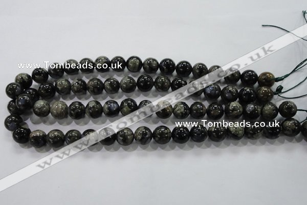 COP455 15.5 inches 12mm round natural grey opal gemstone beads