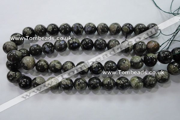 COP457 15.5 inches 16mm round natural grey opal gemstone beads