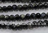 COP461 15.5 inches 6mm faceted round natural grey opal gemstone beads