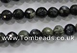 COP462 15.5 inches 8mm faceted round natural grey opal gemstone beads