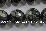 COP467 15.5 inches 18mm faceted round natural grey opal gemstone beads