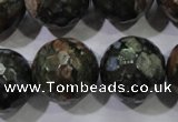 COP468 15.5 inches 20mm faceted round natural grey opal gemstone beads