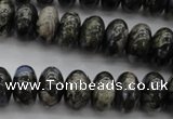 COP470 15.5 inches 10*14mm rondelle natural grey opal beads