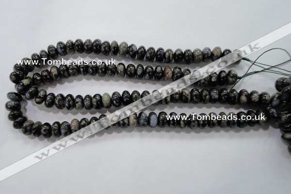 COP471 15.5 inches 8*12mm rondelle natural grey opal gemstone beads