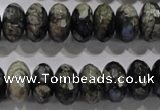 COP476 15.5 inches 8*14mm faceted rondelle natural grey opal beads