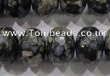 COP479 15.5 inches 15*20mm faceted rondelle natural grey opal beads