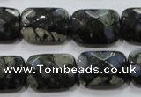 COP490 15.5 inches 13*18mm faceted rectangle natural grey opal beads