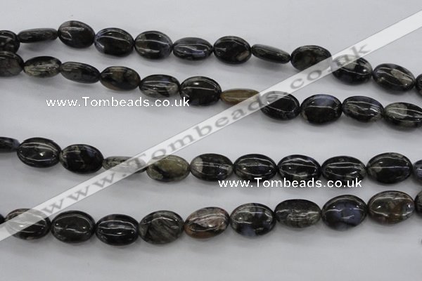 COP496 15.5 inches 10*14mm oval natural grey opal gemstone beads