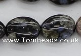 COP497 15.5 inches 12*16mm oval natural grey opal gemstone beads