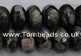 COP499 15.5 inches 8*12mm faceted rondelle natural grey opal beads