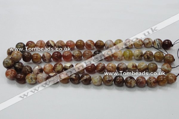 COP503 15.5 inches 12mm round natural red opal gemstone beads