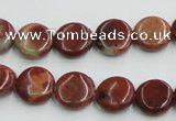 COP521 15.5 inches 12mm flat round red opal gemstone beads wholesale