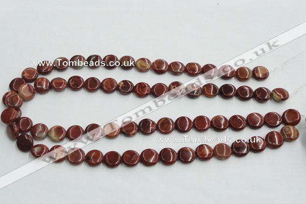 COP521 15.5 inches 12mm flat round red opal gemstone beads wholesale