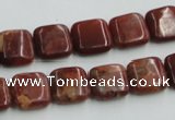 COP526 15.5 inches 12*12mm square red opal gemstone beads wholesale