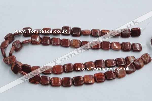 COP527 15.5 inches 14*14mm square red opal gemstone beads wholesale