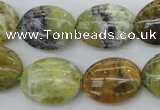 COP550 15.5 inches 15*20mm oval natural yellow & green opal beads