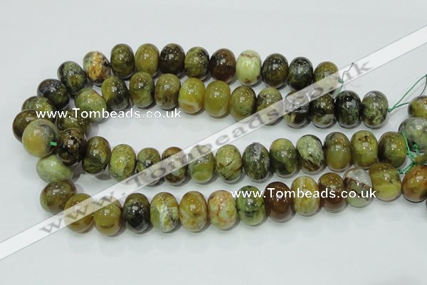 COP552 15.5 inches 15*20mm rondelle yellow & green natural opal beads