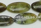 COP554 15.5 inches 15*30mm oval yellow & green natural opal beads