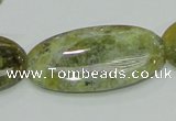 COP556 15.5 inches 20*40mm oval yellow & green natural opal beads