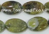 COP564 15.5 inches 18*25mm oval natural yellow & green opal beads