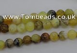 COP587 15.5 inches 6mm round natural yellow & green opal beads