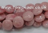 COP60 15.5 inches 12mm flat round natural pink opal gemstone beads