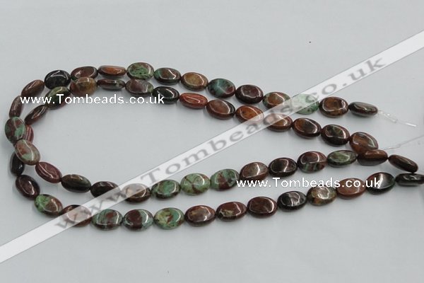 COP608 15.5 inches 10*14mm oval green opal gemstone beads wholesale