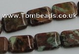 COP610 15.5 inches 13*18mm rectangle green opal gemstone beads