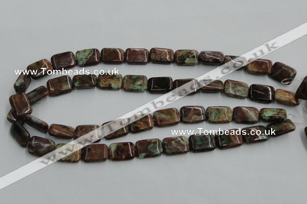 COP610 15.5 inches 13*18mm rectangle green opal gemstone beads