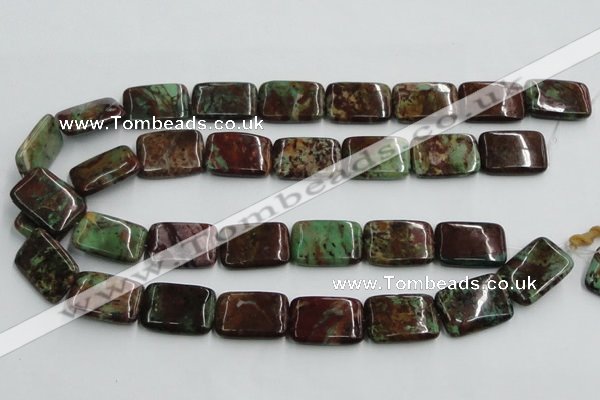 COP611 15.5 inches 18*25mm rectangle green opal gemstone beads