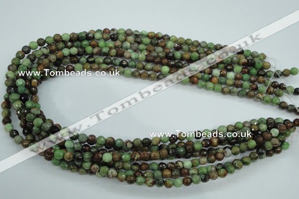 COP661 15.5 inches 6mm faceted round green opal gemstone beads