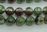 COP662 15.5 inches 8mm faceted round green opal gemstone beads