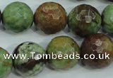 COP666 15.5 inches 16mm faceted round green opal gemstone beads