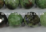 COP667 15.5 inches 18mm faceted round green opal gemstone beads