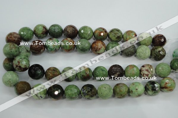 COP667 15.5 inches 18mm faceted round green opal gemstone beads