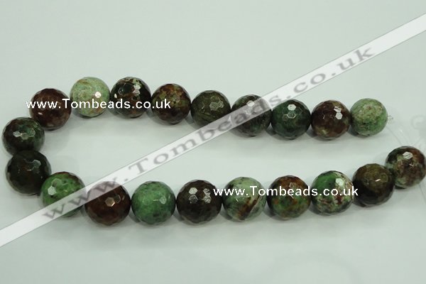 COP668 15.5 inches 20mm faceted round green opal gemstone beads