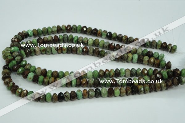 COP670 15.5 inches 6*10mm faceted rondelle green opal gemstone beads