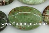 COP682 15.5 inches 30*40mm oval green opal gemstone beads