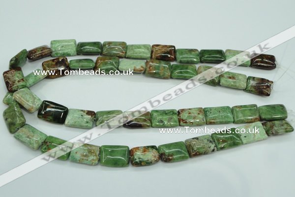 COP688 15.5 inches 13*18mm rectangle green opal gemstone beads