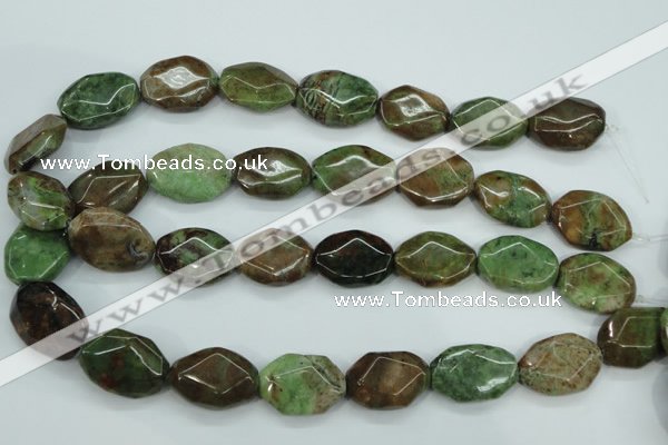 COP692 15.5 inches 18*25mm octagonal green opal gemstone beads